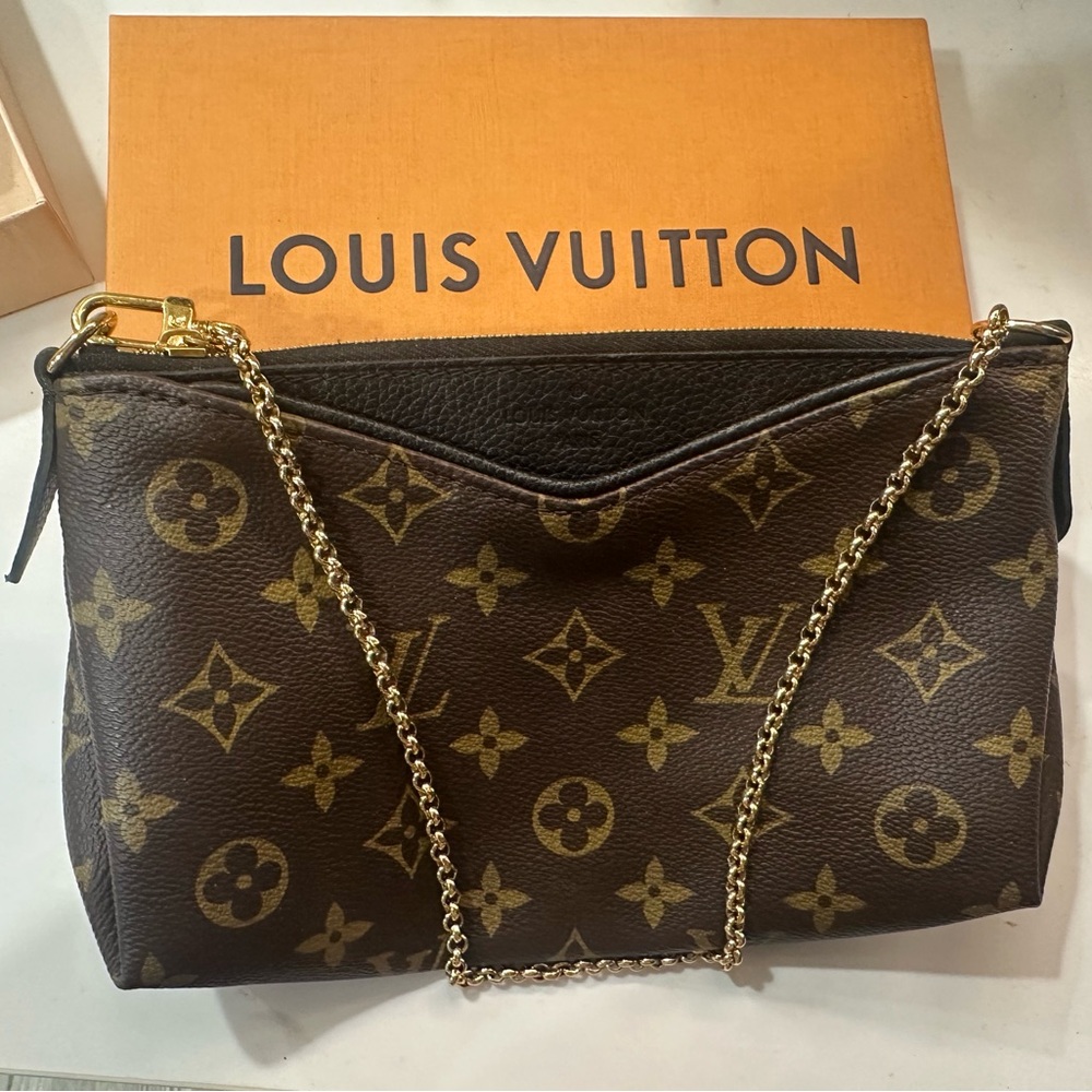 Louis Vuitton Black and Brown Monogram Shoulder Bag